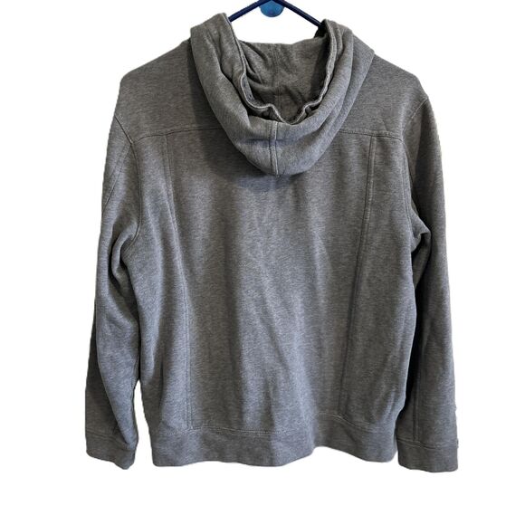 DKNY Jacket Men’s Medium Gray Hooded Zip-Up with Drawstring and Pockets - Picture 2 of 6
